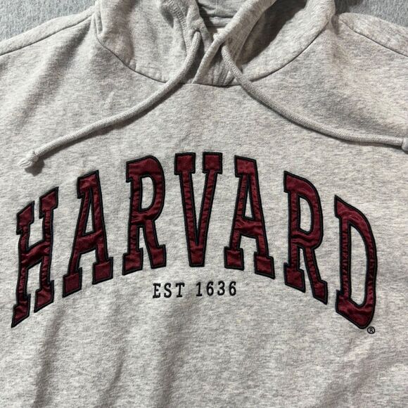 Harvard Crimson H&M Hoodie Womens L Cotton Blend Campus Sweatshirt Gray - Picture 2 of 13